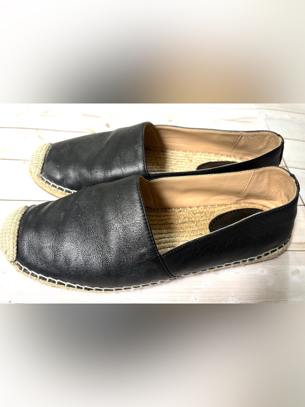 Coach leather slip on shoes